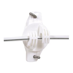 Wood Post Wide Jaw Claw Insulator (White)