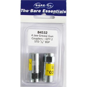 Bare essentials 1/8" 4 jaw grease gun coupler x2 Bare Co