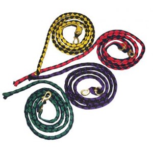 Hand Plaited Nylon Lead Rope 11/4" Brass Snap all Colours