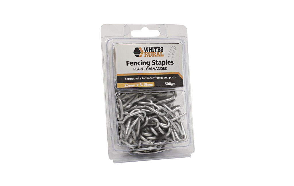 Staples Barbed 25 x 3.15mm Fence Galv 500g 12416