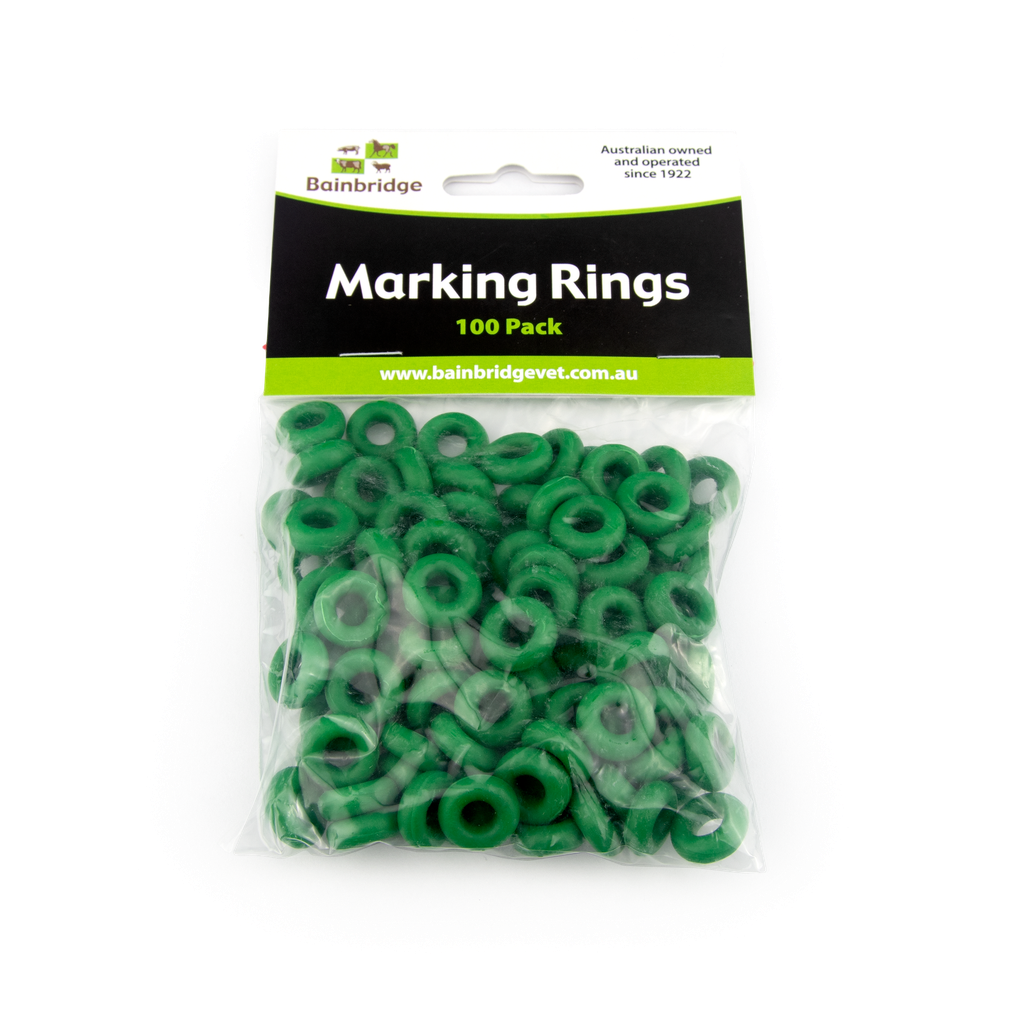 Bainbridge Marking Ring Rubber Green 100pk