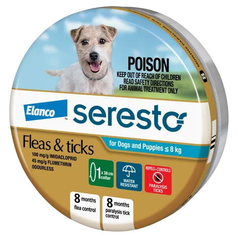 Seresto Flea And Tick Collar Up To 8Kg