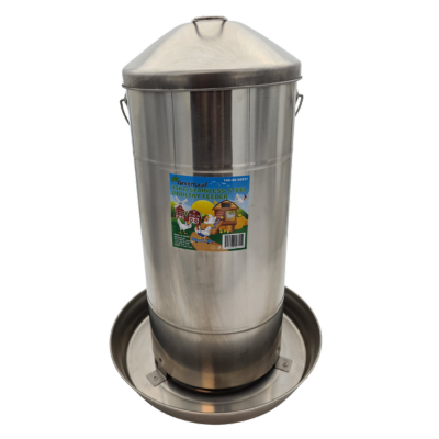 Poultry Feeder Stainless Steel 15kg Greenleaf