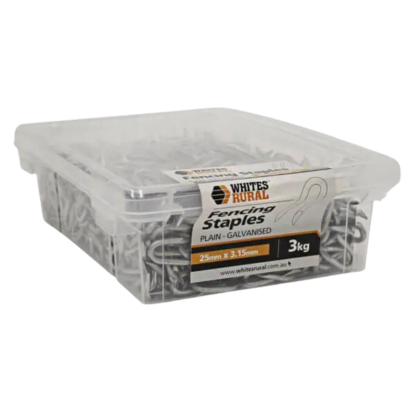 Staples 25 x 3.15mm Fence Galv 3Kg 12412