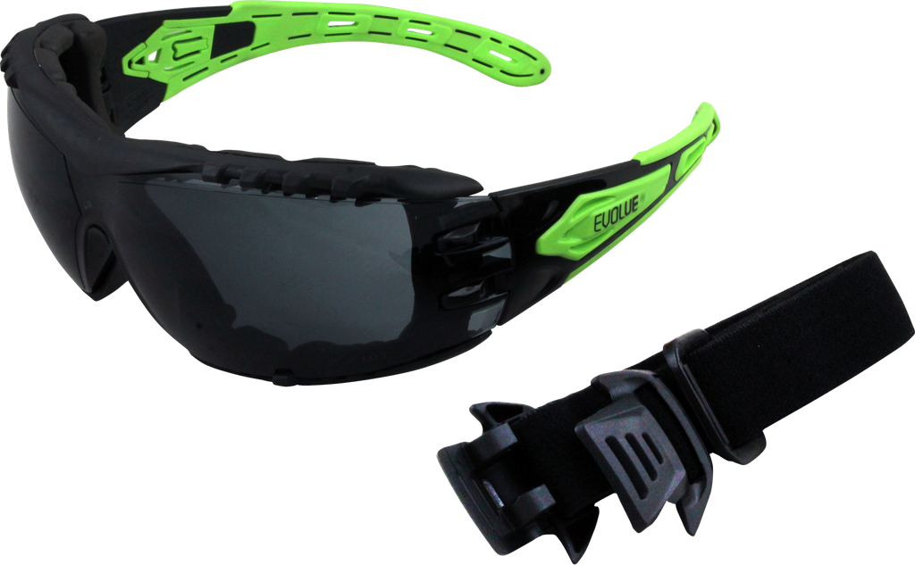 Evolve Smoke Safety Glasses with Gasket and Strap Techware