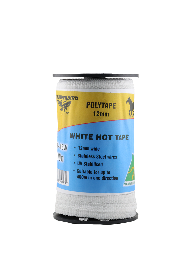 Poly Tape 200m White 12mm EF40BW Thunderbird