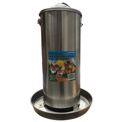 Poultry Feeder Stainless Steel 4kg Greenleaf