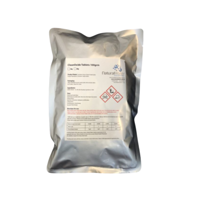 Clean Oxide Water Treatment Tablet 10 x 100g Pk Treats 100,000L