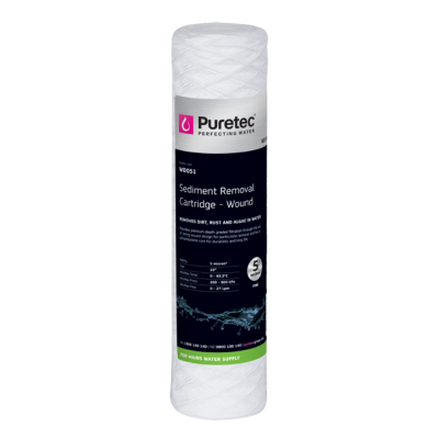 Wound Sediment Cartridge, 10 Inch 5 Micron Puretec