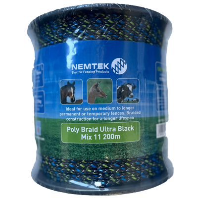 Poly Braid Ultra Black 6mm Mix 11 200m NEMTEK
