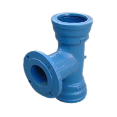 150mm (6") x 150mm (6") Tee Socket x Flange for White PVC