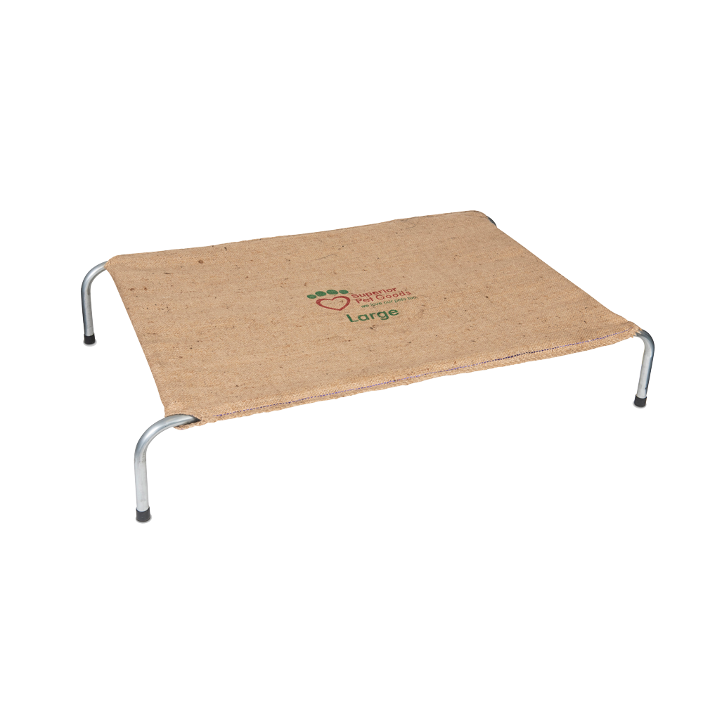 Hessian Dog Bed Steel Frame Large FITTED