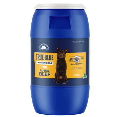 [TRUBLUWDBBAR20KG] True Blue Working Dog Beef 20kg Barrell