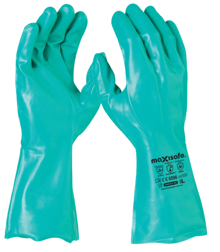[GNF127-10] Glove Green Nitrile H/D Chemical XL Techware