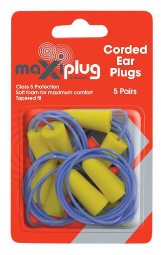 [HEC670] Maxisafe Corded Earplug Blister of 5 Techware