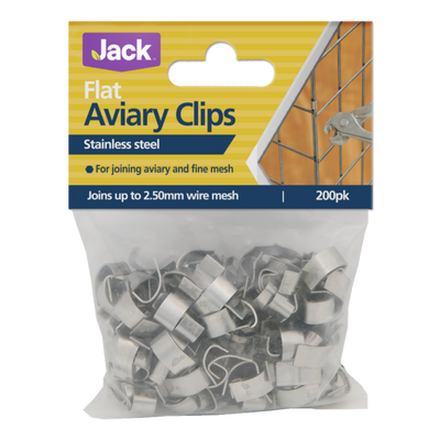[AVICLIP200PKWW] Aviary Clips Flat 200Pk 12408