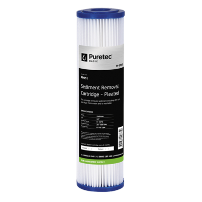 [PP051] Pleated Sediment Cartridge 5 Micron 2.5" x 10" Puretec