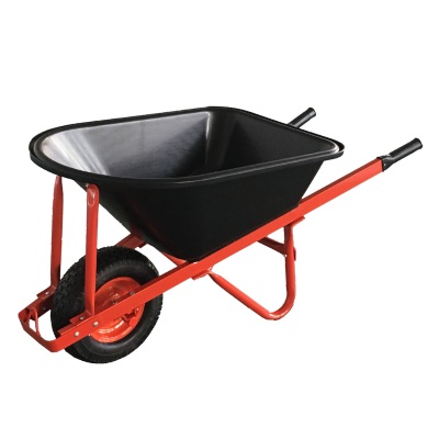 [WHEELB100LPOLY] Wheelbarrow Heavy Duty Poly Tray 100L Built Black