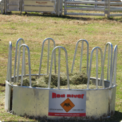 [REDRHFRBPREDGAL] Hay Feeder 3pc Looped Side ROUND Bale Red River (3 Looped Panel)