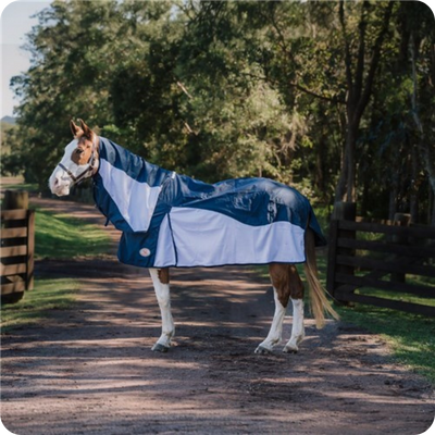 [RUGAIRCOMB387556] Horse Rug 600D Air Combo Navy Koolmaster 5'6