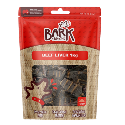 [BBLIVTREAT1KGPK] Bark & Beyond Beef Liver Treats 1Kg Pk