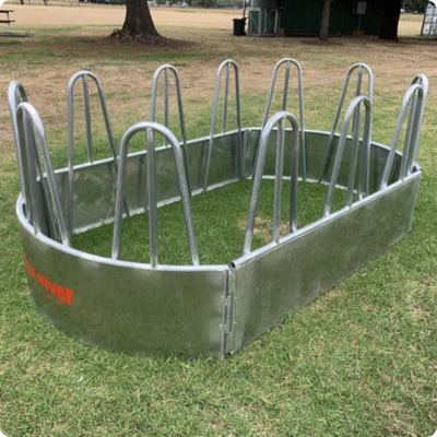 [REDRHFSQGAL] Hay Feeder 4pc Looped Side SQUARE Bale Red River (3 Looped Panel)
