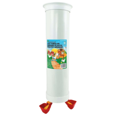 [POULFTUBE3.5L] Tubular Hanging Poultry Drinker PVC 3.5L Greenleaf