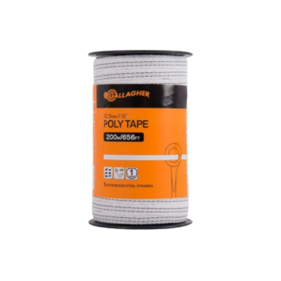 [POLTP200MGAL] Poly Tape White 200m G62304 Gallagher